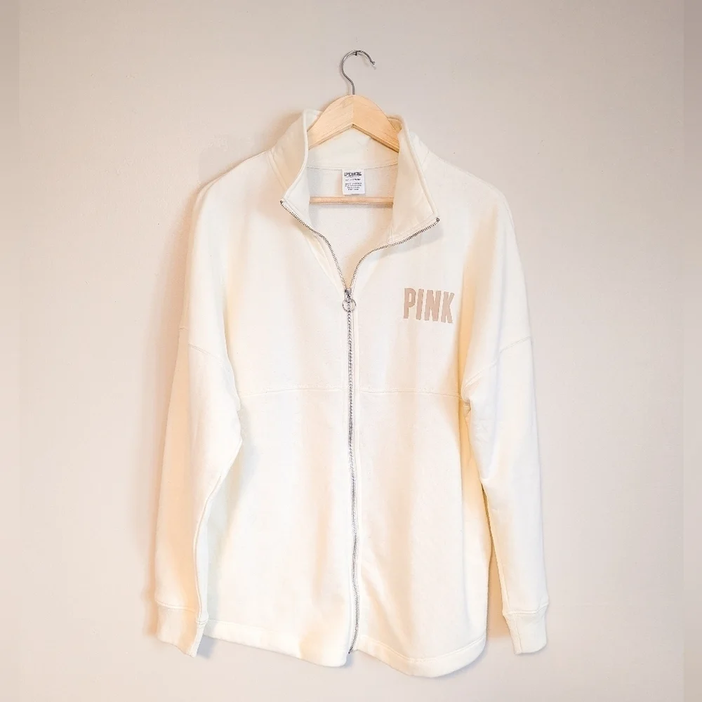 VS Pink Cream Jacket Fleece Lined - Picture 1 of 4